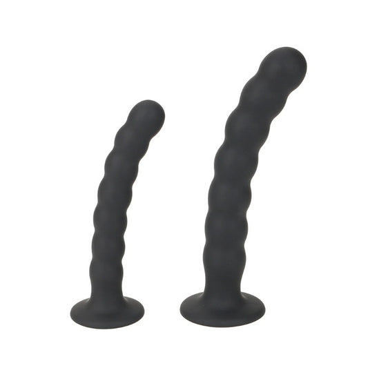 Silicone Suction Cup And Bead Anal Plug For Adults